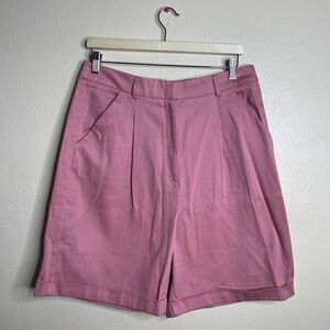 ASOS Bermuda Shorts Womens High Waisted Size 10   Pink New Without Tags
